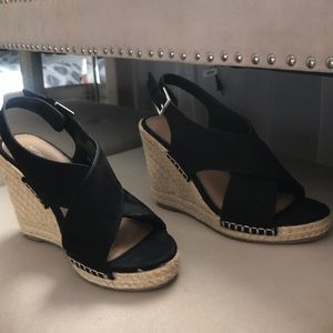 Black wedge heels